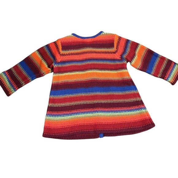 First Impressions Play Girl's Rainbow Stripe Boho Cardigan Sweater 24 Months - Picture 4 of 5
